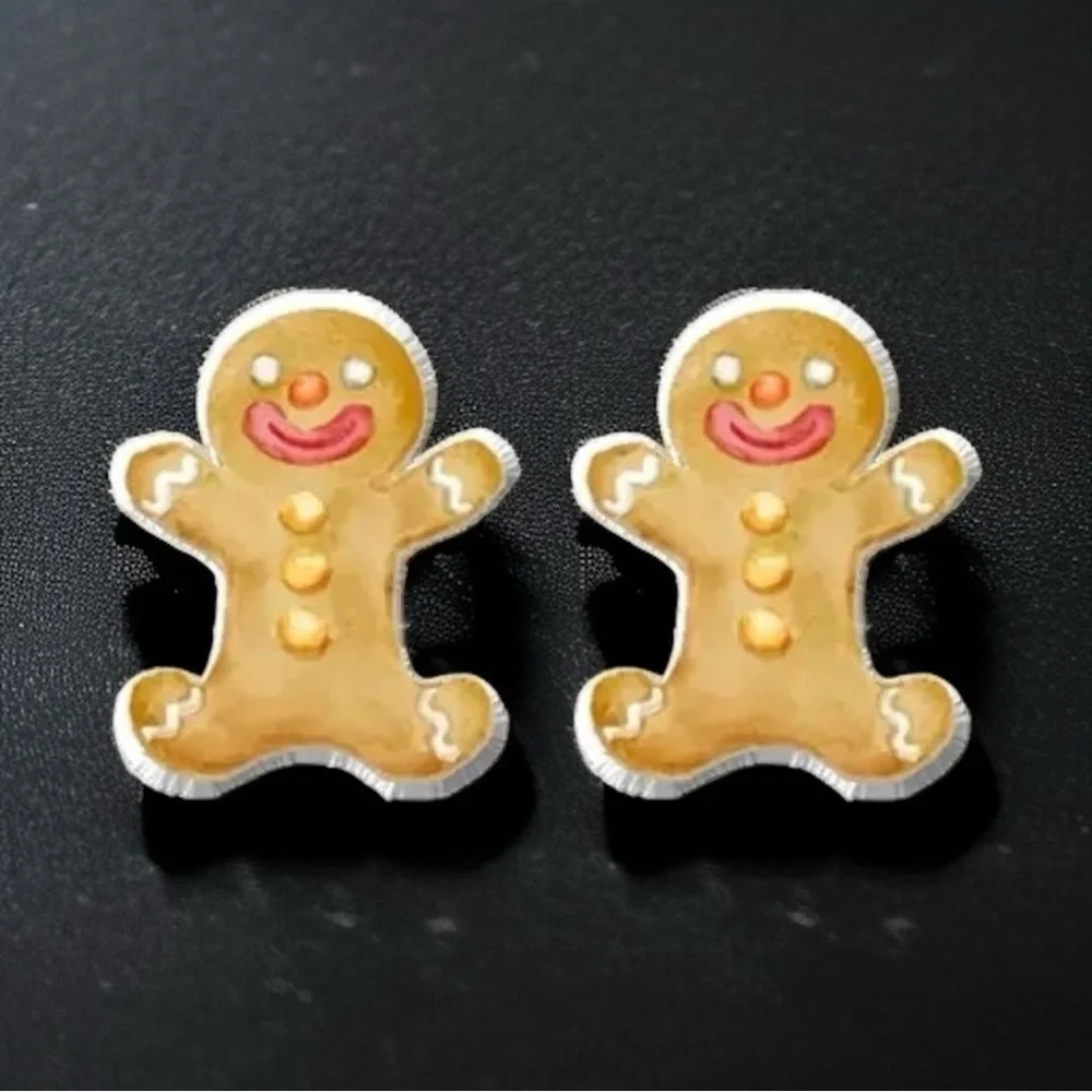 Gingerbread Man Studs - Sweet Holiday Cheer! 🎄NWT Christmas Stud Earrings